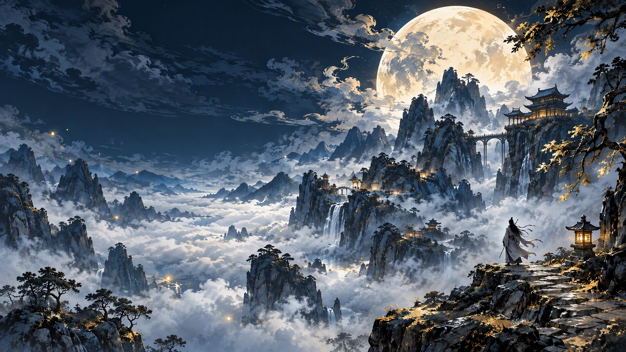 月下问仙录山水场景